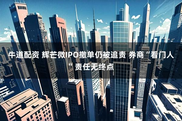 牛道配资 辉芒微IPO撤单仍被追责 券商“看门人”责任无终点