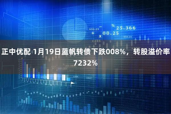 正中优配 1月19日蓝帆转债下跌008%,转股溢价率7232%
